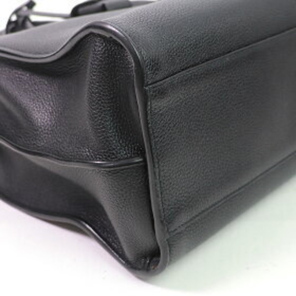 Saint Laurent Tote Grained Leather Bag de Shoulder Black Sac Thin Jour Souple - Picture 7 of 7